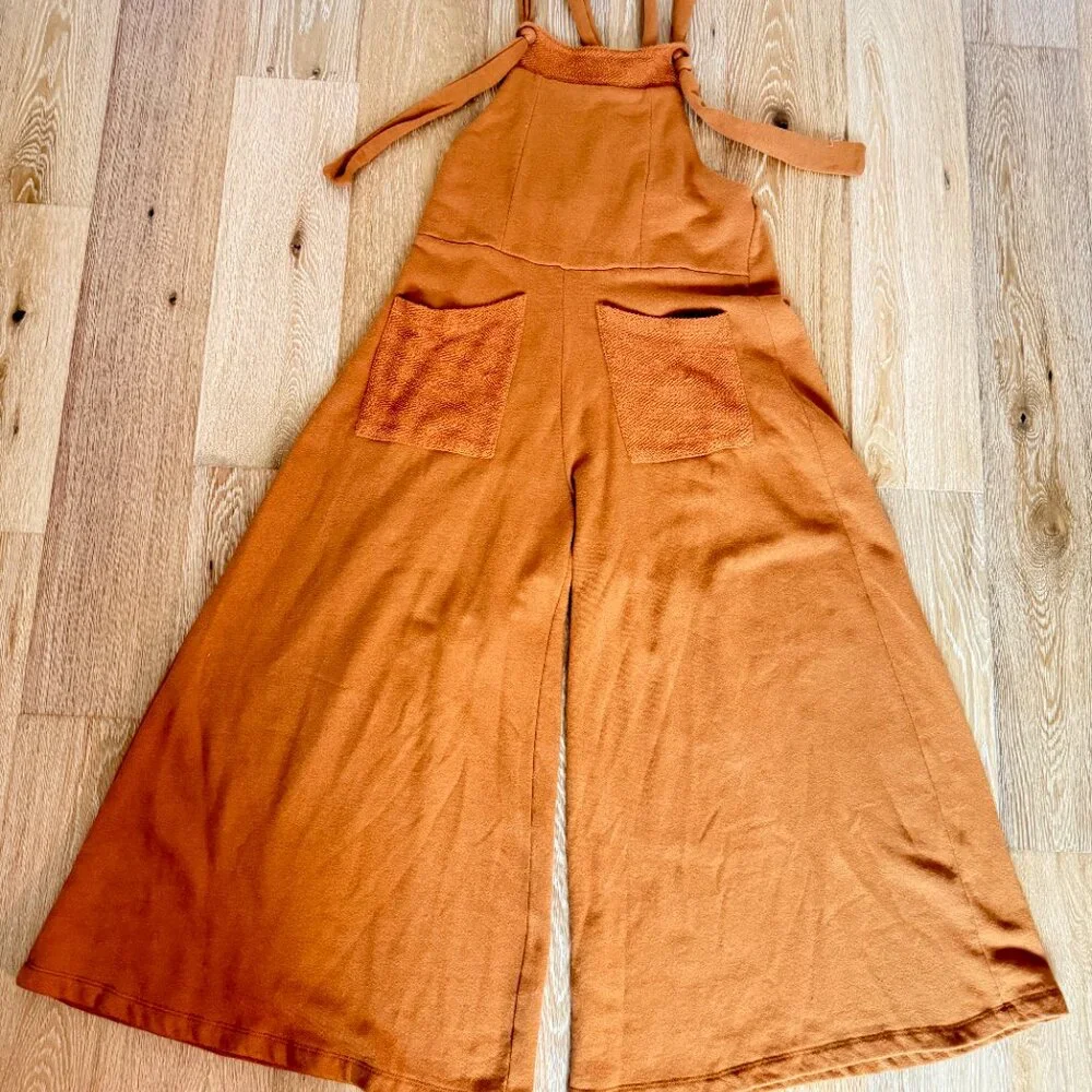 Bucket List - Burnt Orange/Rust Wide Leg Jumpsuit - Size S - Picture 2 of 9